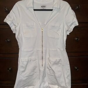 White Mumu Short Sleeve Romper